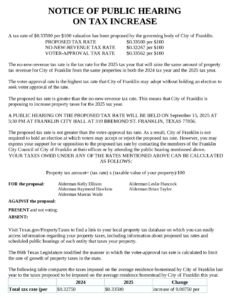 Tax Rate Notice – CF 2025