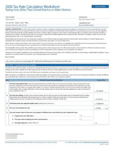 2026 Tax Rate Worksheet